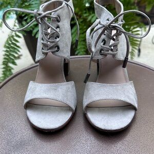 Sophie17 Gray Lace-Up Heels